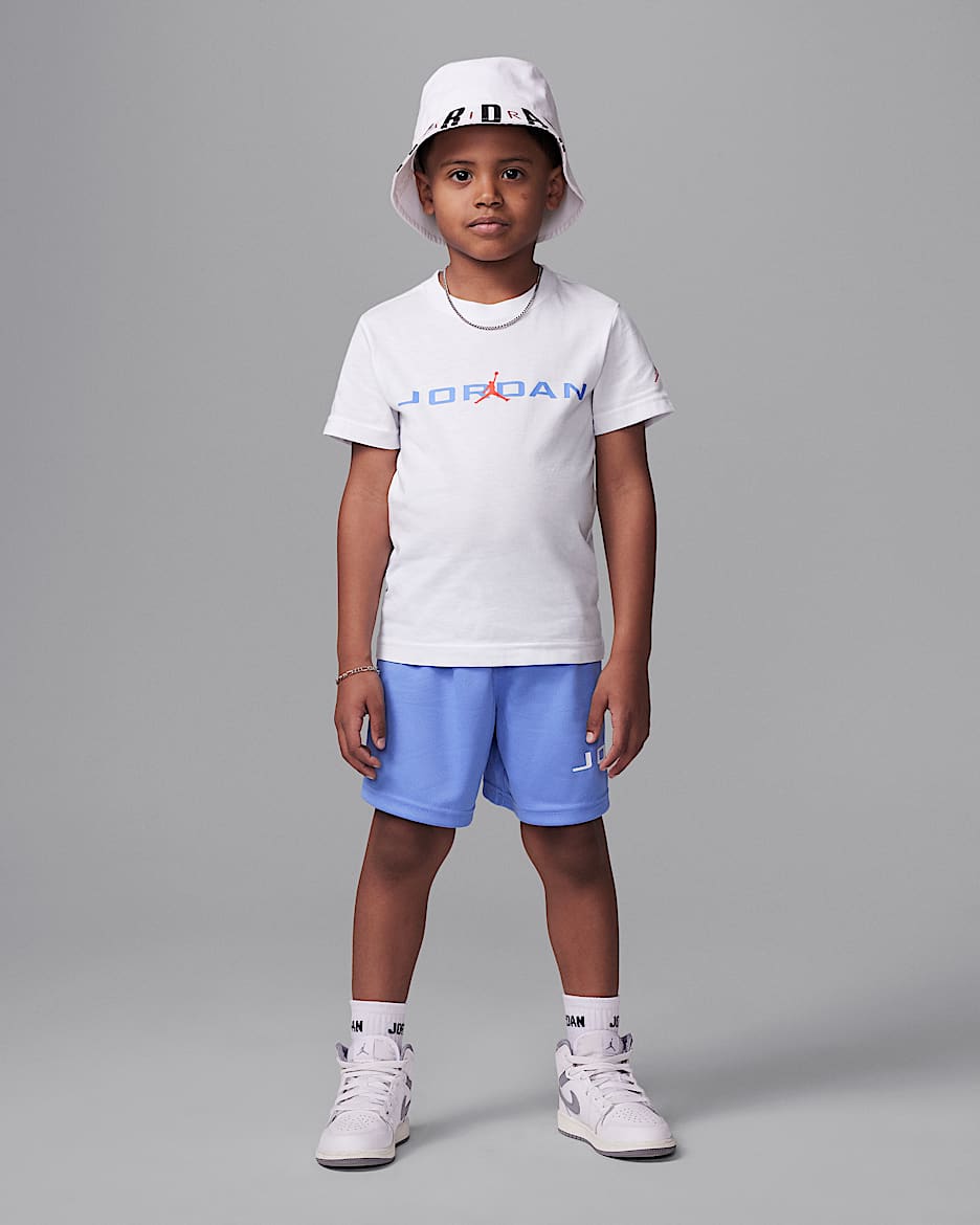 Conjunto de 2 piezas de shorts de malla Baseline para niños talla pequeña Jordan - Royal pulso
