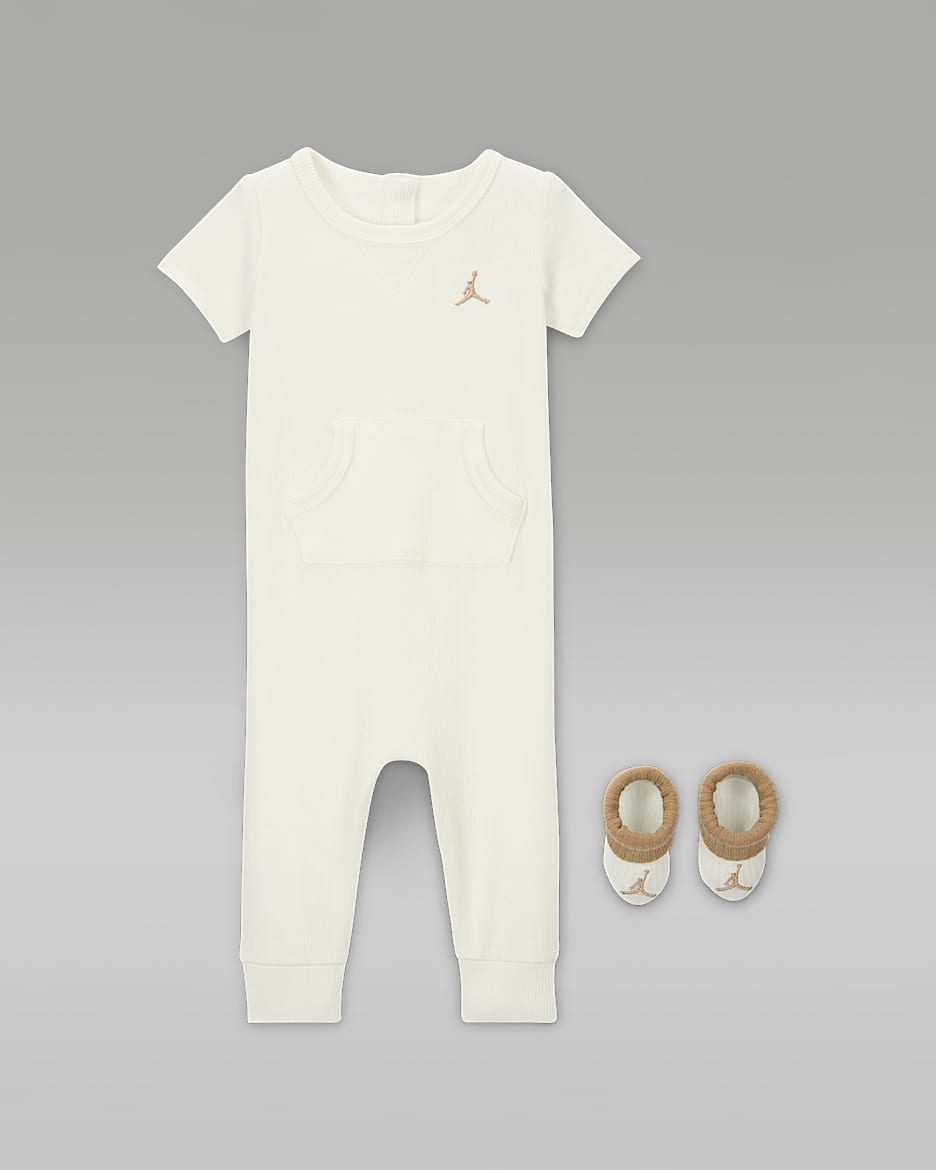 Jordan Baby Essential 2-Piece Short-Sleeve Overall Set - Sail