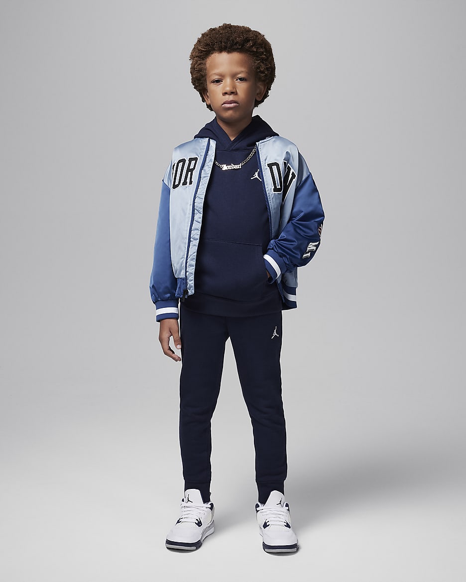 Jordan MJ Brooklyn Fleece Little Kids' 2-Piece Pullover Hoodie Set - Midnight Navy