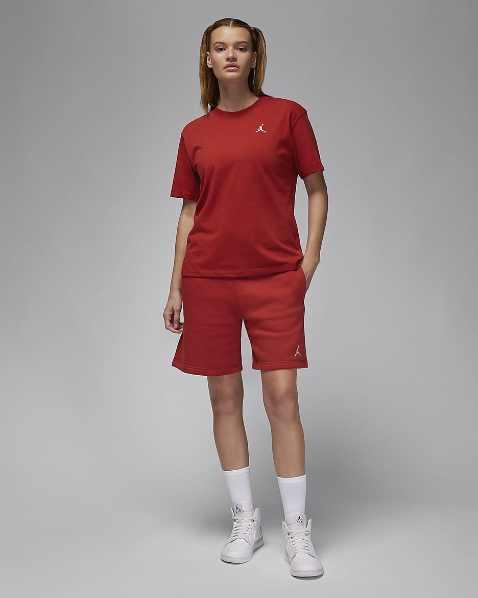 Short Jordan Brooklyn Fleece pour femme - Dune Red/Blanc