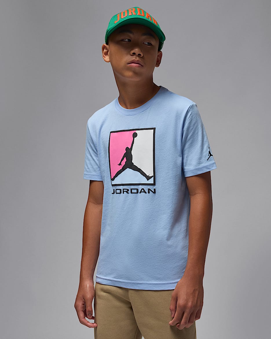 Jordan Flight Essentials Older Kids' Boxed Logo 3.0 T-Shirt - Cobalt Bliss