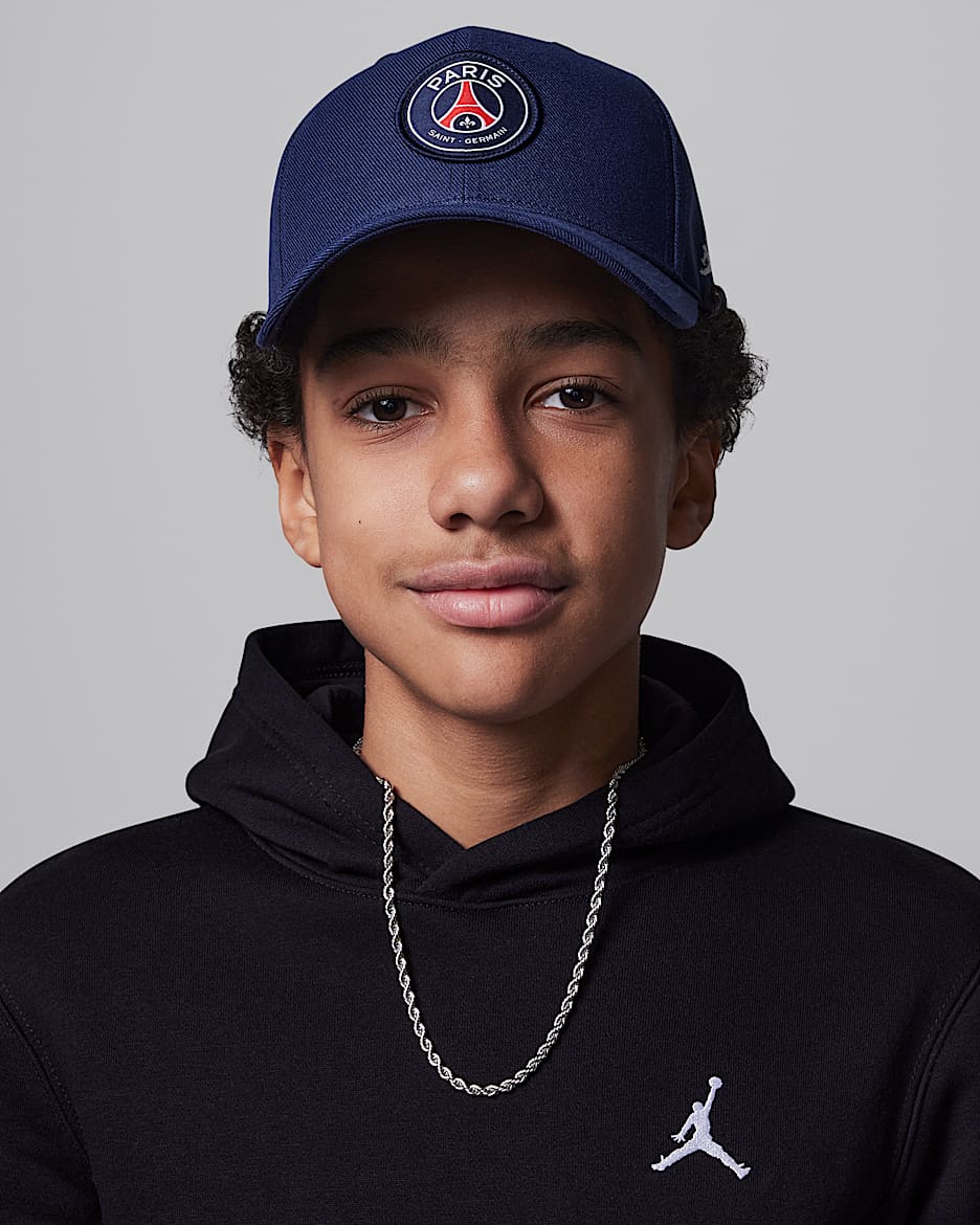 Gorra para niños talla grande Jordan Paris Saint-Germain - Azul marino medianoche