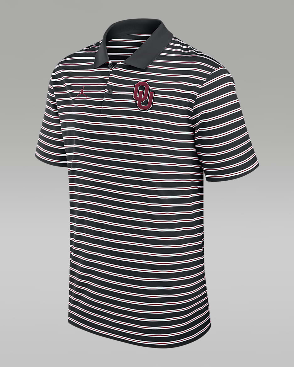 Oklahoma Sooners Primetime Victory Striped Men's Nike Dri-FIT College Polo - Black