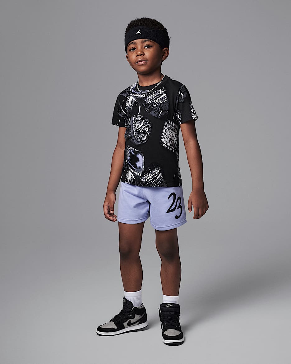 Conjunto de 2 piezas de shorts MVP Ring para niños talla pequeña Jordan - Índigo neblina