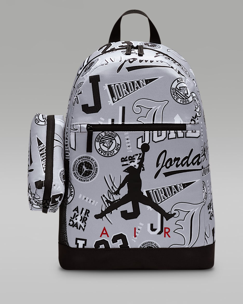 Jordan Older Kids' Air School Backpack (17L) - Black/Wolf Grey