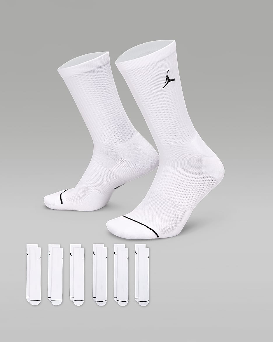 Calcetas acolchadas (6 pares) Jordan Everyday - Blanco/Negro