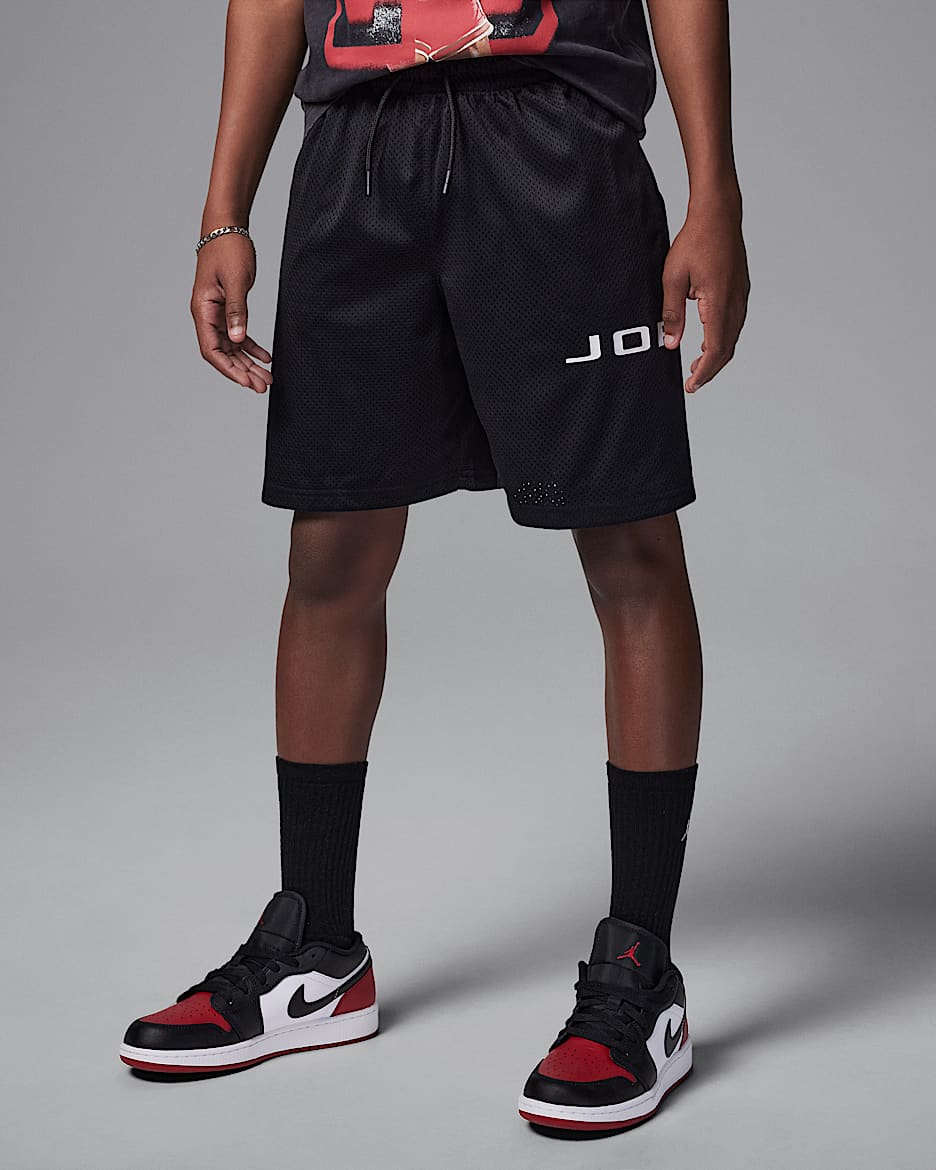 Jordan Dri-FIT Big Kids' Baseline Mesh Shorts - Black