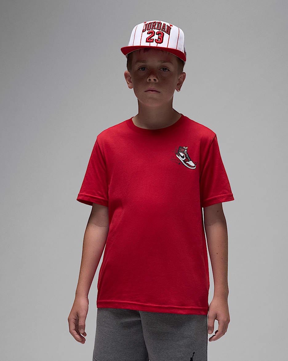 Playera "Air Jordan Has Landed" para niños talla grande Jordan - Rojo universitario