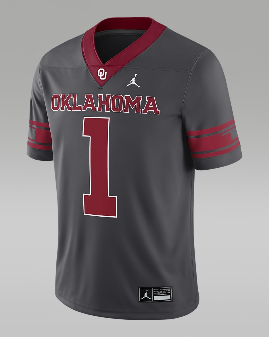 Jersey universitario Nike Dri-FIT Game para hombre del Oklahoma Sooners - Antracita