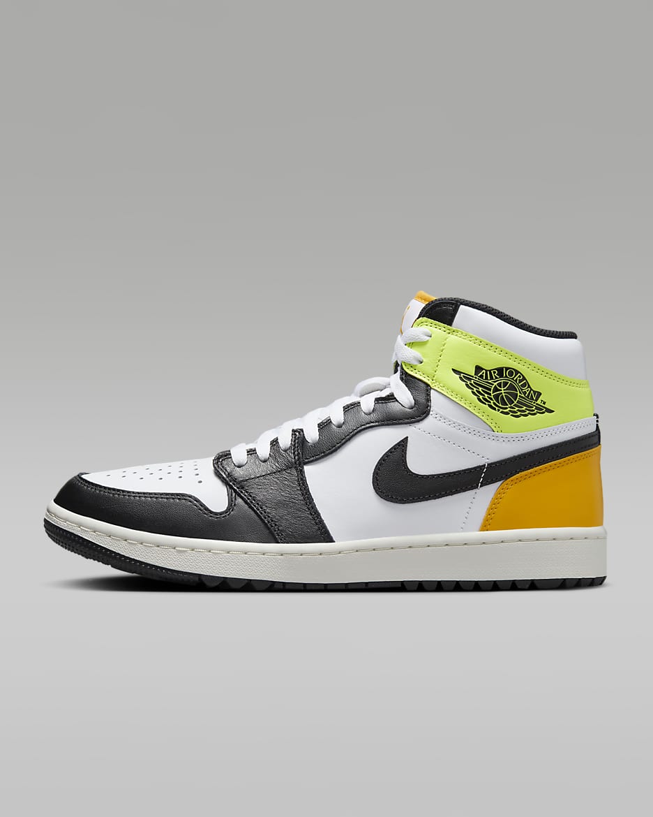 Air Jordan I High G Zapatillas de golf - Hombre - Blanco/University Gold/Volt/Negro