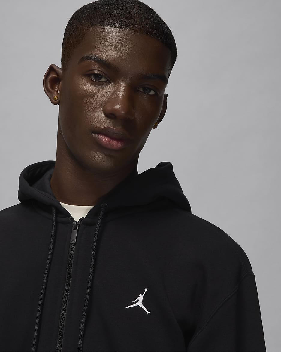 Jordan Brooklyn Fleece Men's Full-Zip Hoodie - Black/White