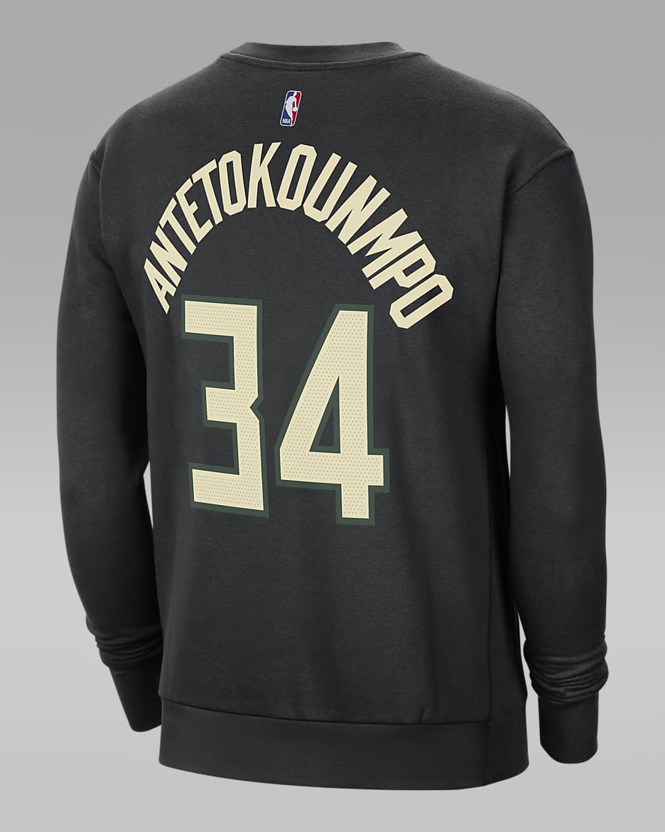 Milwaukee Bucks Courtside Statement Edition Men's Jordan NBA Fleece Sweatshirt - Black