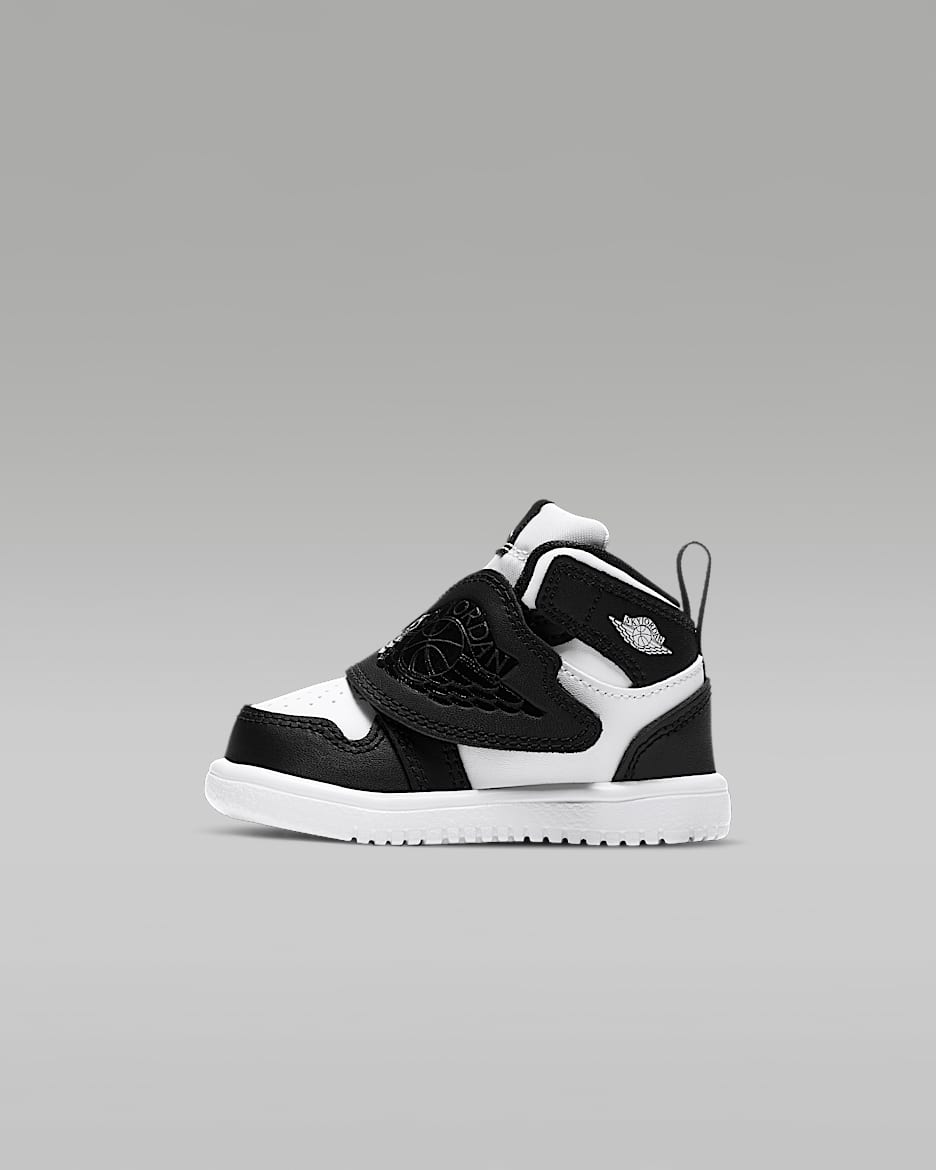 Sky Jordan 1 Schuh für Babys und Kleinkinder - Schwarz/Weiß/Schwarz