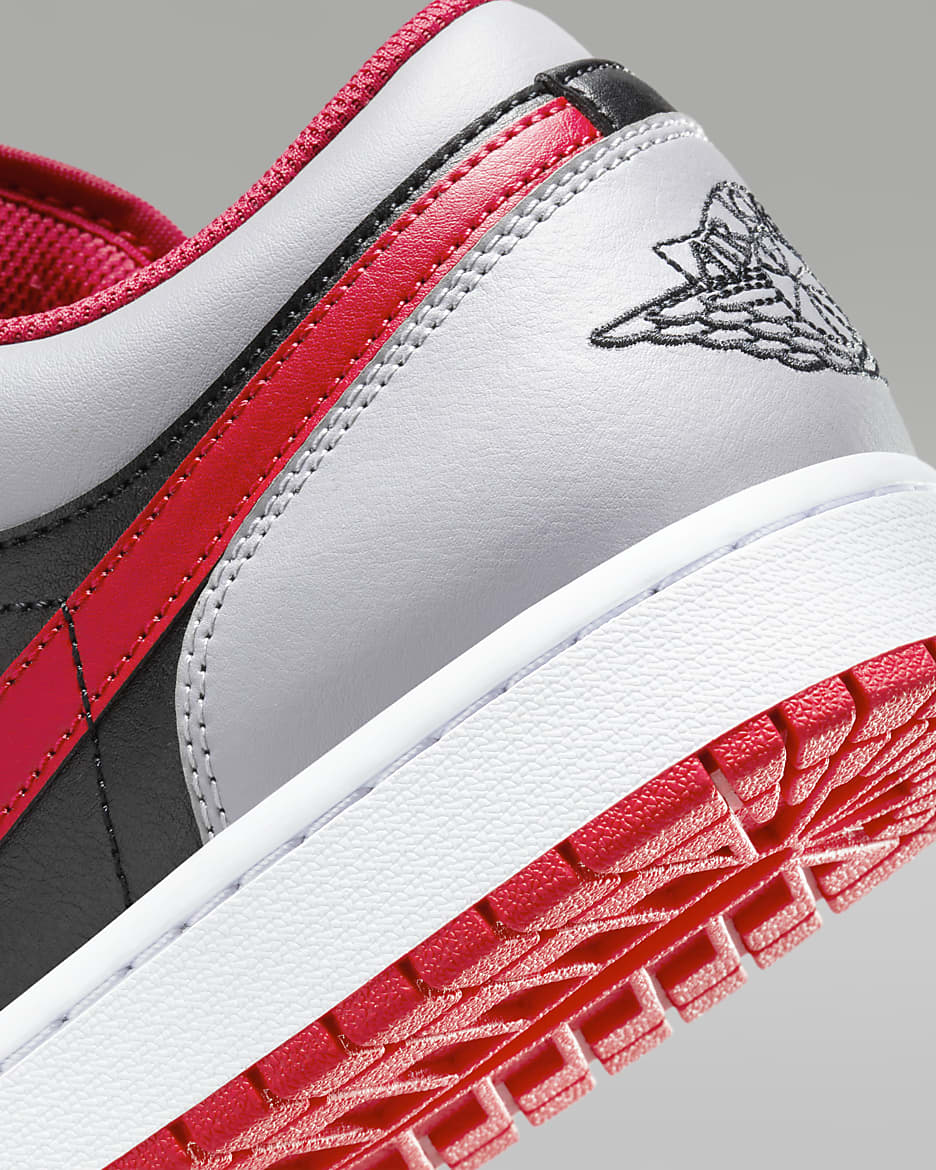 Air Jordan 1 Low-sko til mænd - sort/Cement Grey/hvid/Fire Red