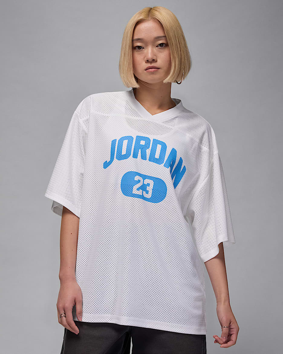 Jordan Brooklyn Women's Mesh Jersey - White/University Blue