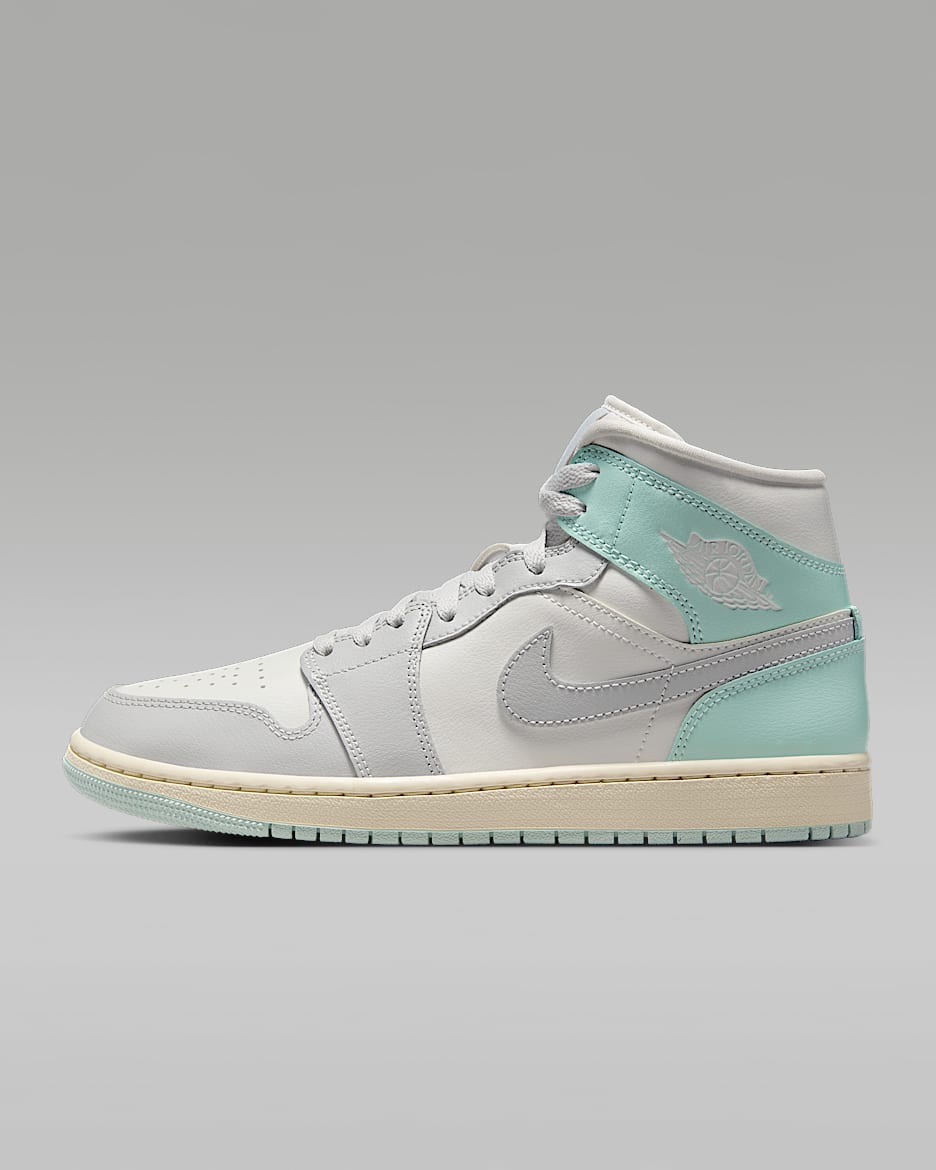 Air Jordan 1 Mid Damesschoenen - Sail/Igloo/Coconut Milk/Neutral Grey