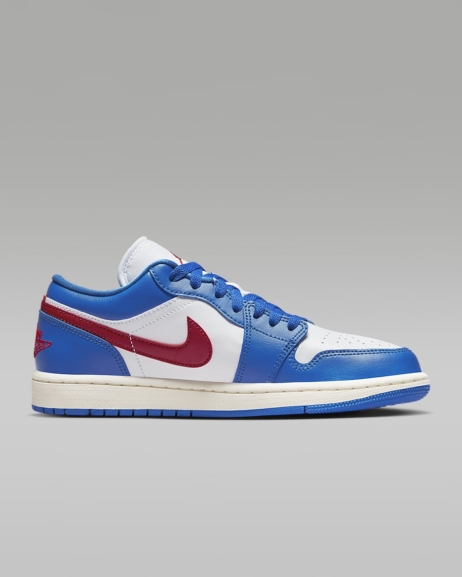 Air Jordan 1 Low Women's Shoes - Sport Blue/White/Sail/Gym Red