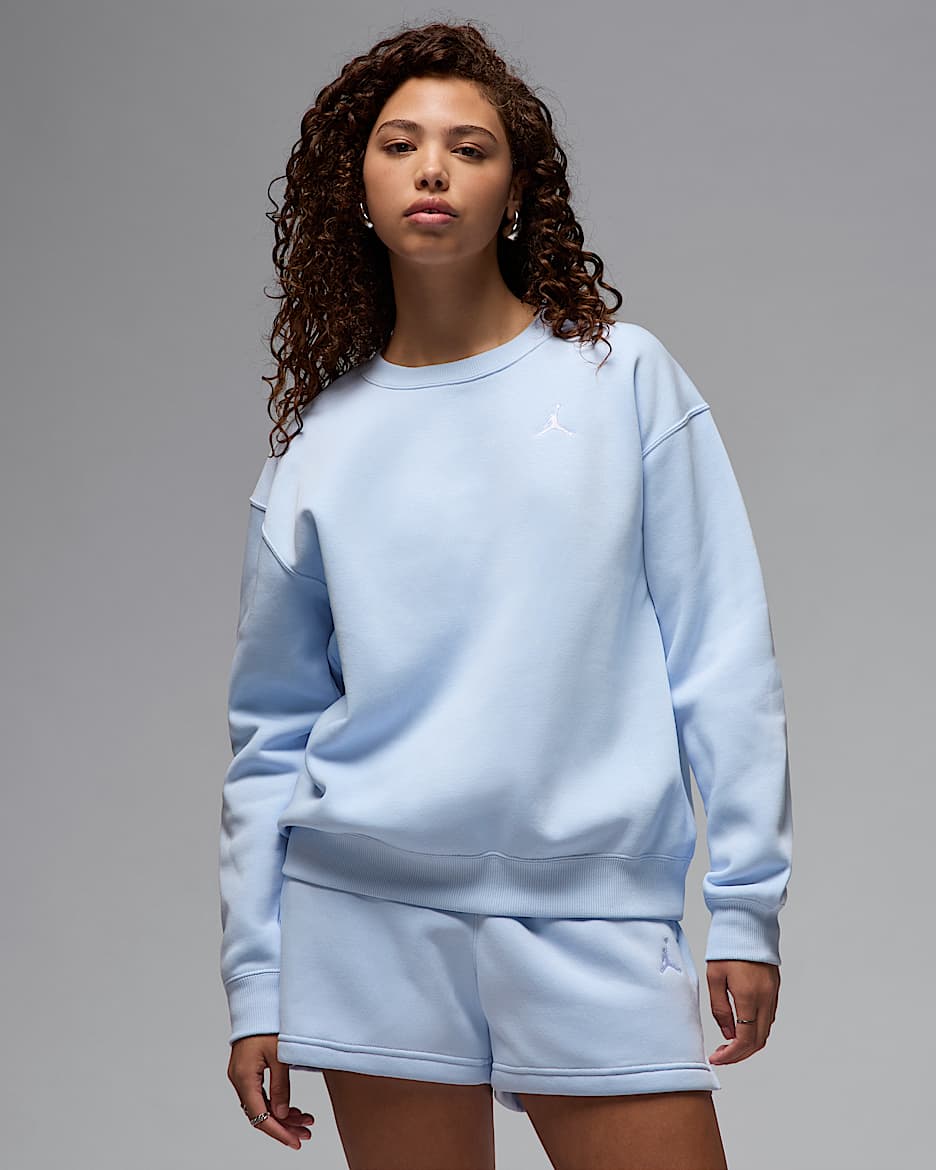 Felpa a girocollo Jordan Brooklyn Fleece – Donna - Hydrogen Blue/Bianco