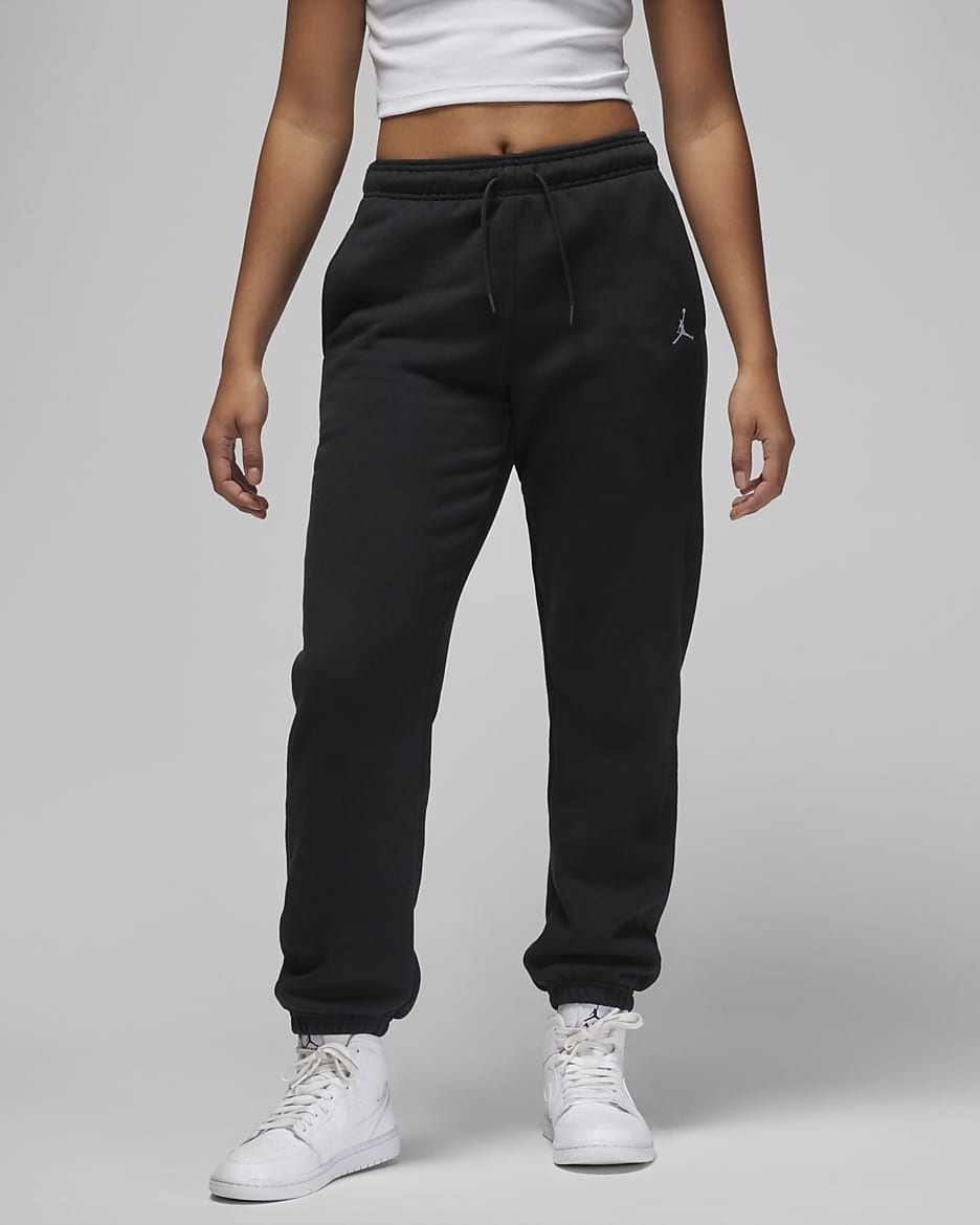 Pantalon en tissu Fleece Jordan Brooklyn pour femme - Noir/Blanc