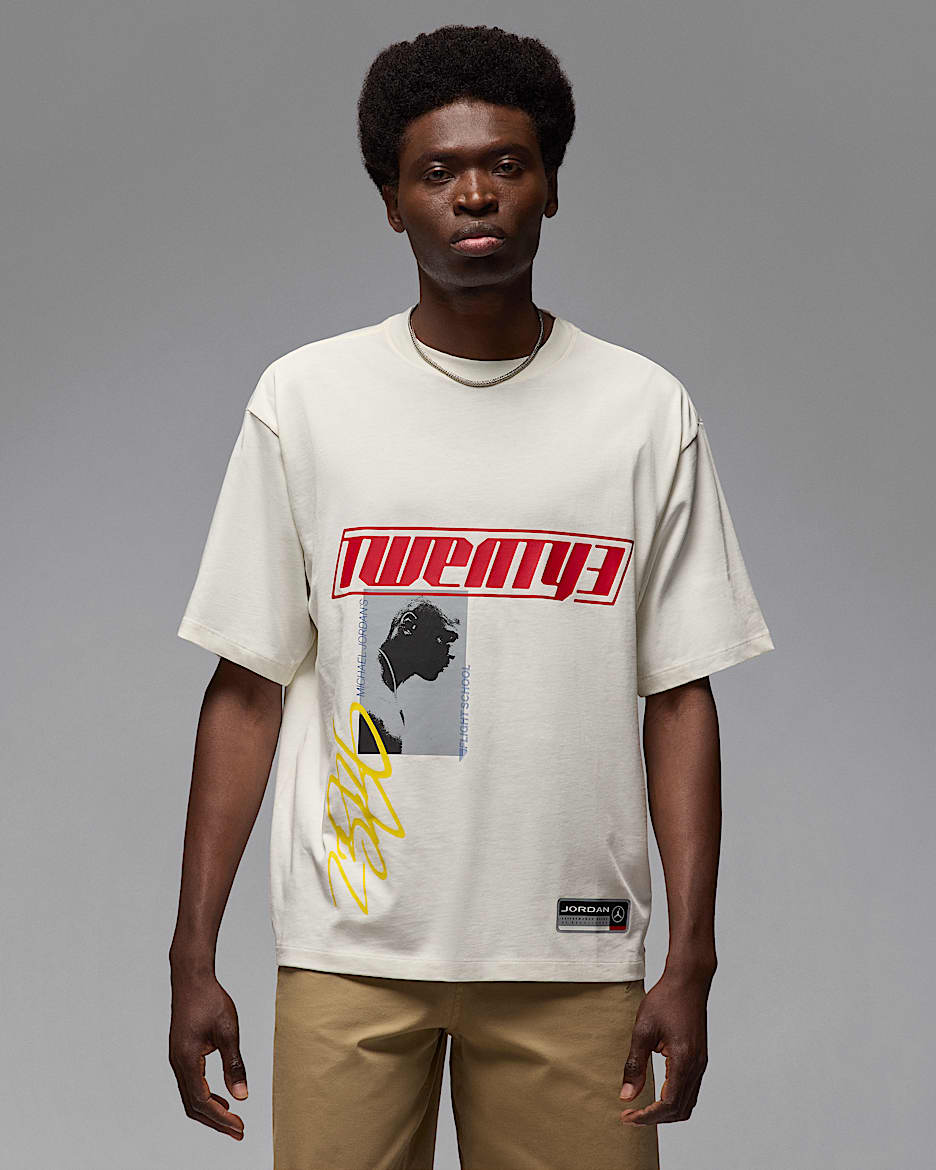 Playera oversized para hombre Jordan Flight Essentials - Vela/Negro/Negro