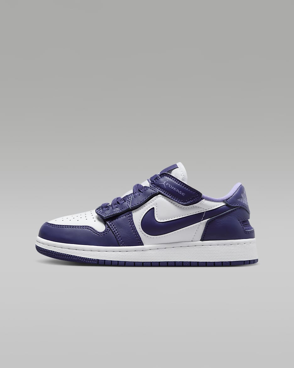 Air Jordan 1 Low FlyEase Older Kids' Shoes - Sky J Purple/White/Sky J Light Purple