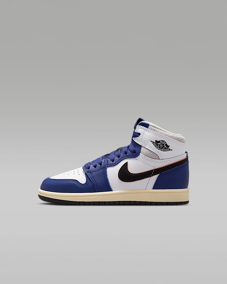 Jordan 1 Retro High OG cipő gyerekeknek - Fehér/Neutral Grey/Deep Royal Blue/Fekete