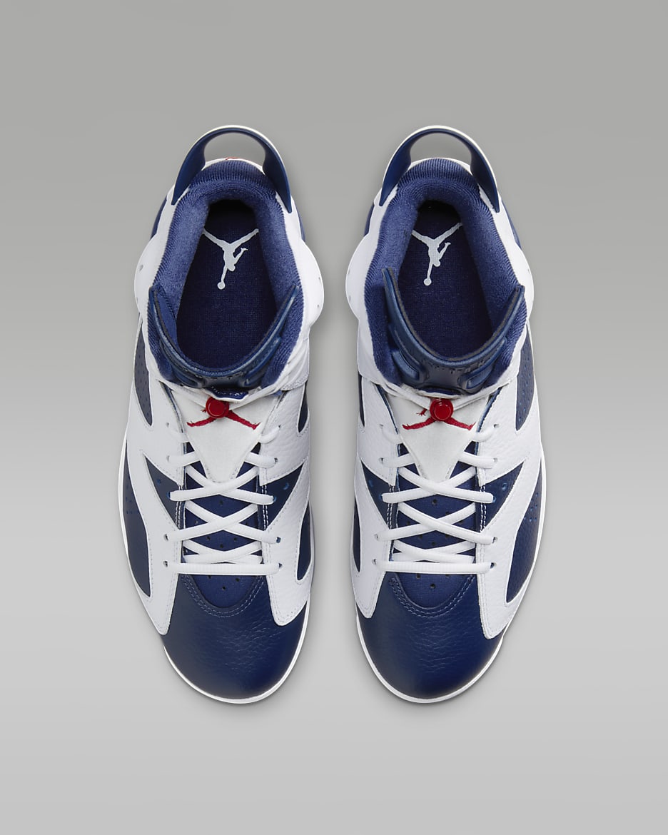 Air Jordan 6 Retro "White and Midnight Navy" Men's Shoes - White/Midnight Navy/Varsity Red