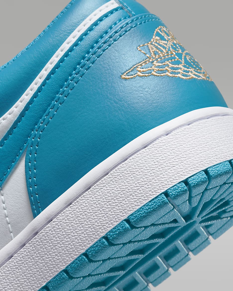 Air Jordan 1 Low Men's Shoes - White/Aquatone/Celestial Gold