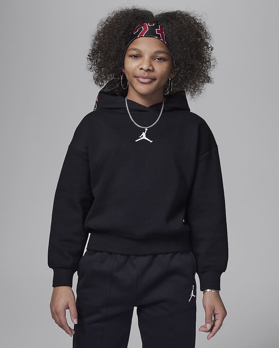 Jordan Icon Play Pullover Hoodie Older Kids' Hoodie - Black