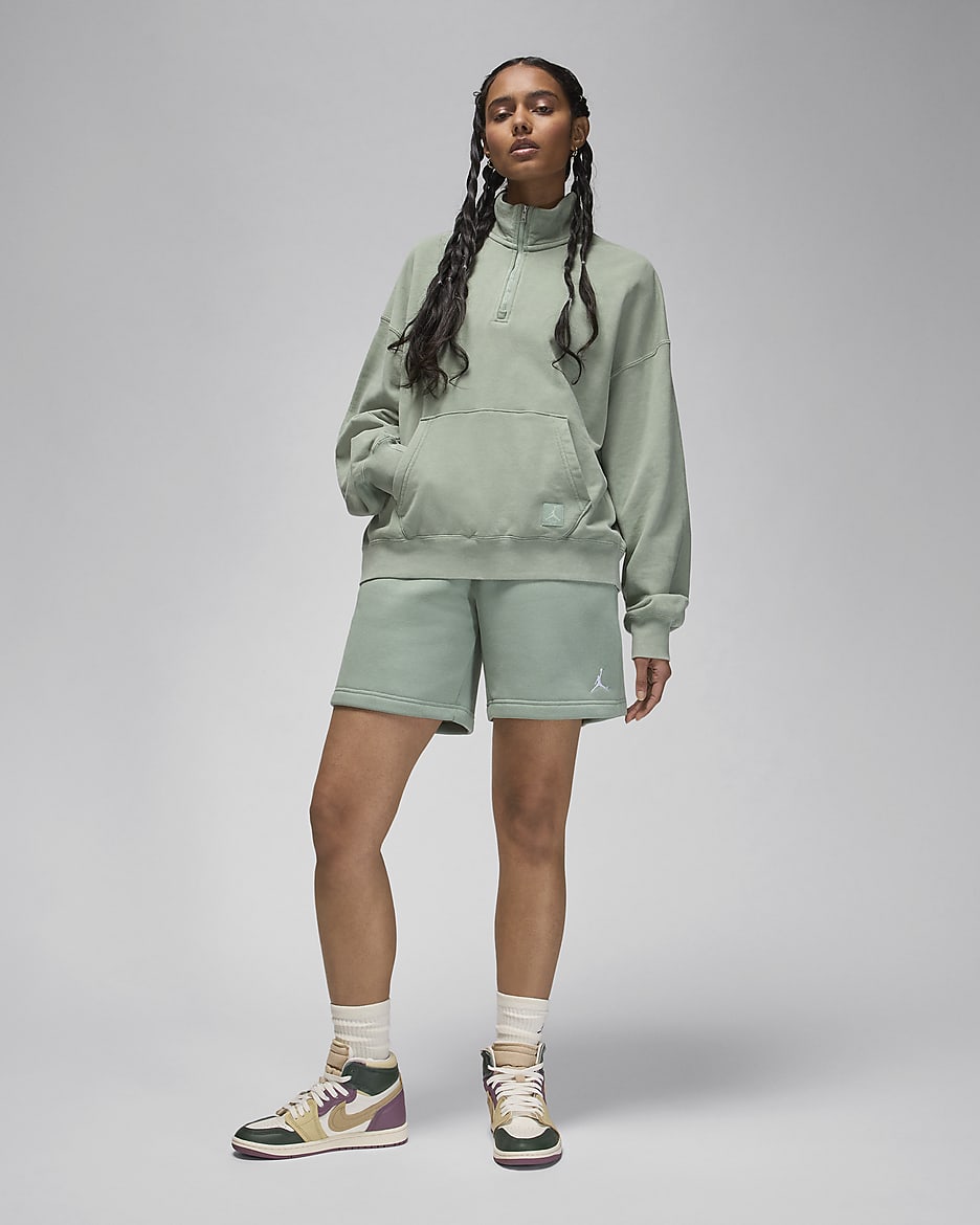 Jordan Flight Fleece Women's 1/4-Zip Sweatshirt - Jade Smoke