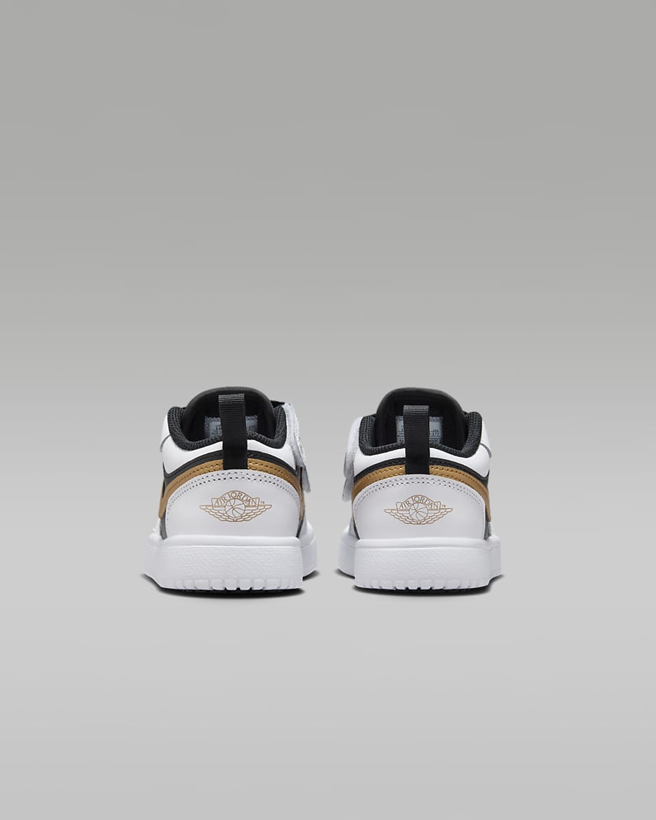 Jordan 1 Low Alt Younger Kids' Shoes - White/Black/Metallic Gold