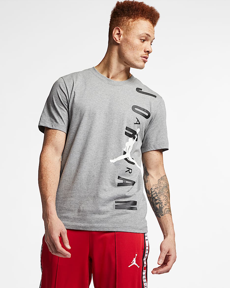 Jordan Vertical Men's T-Shirt - Carbon Heather/White