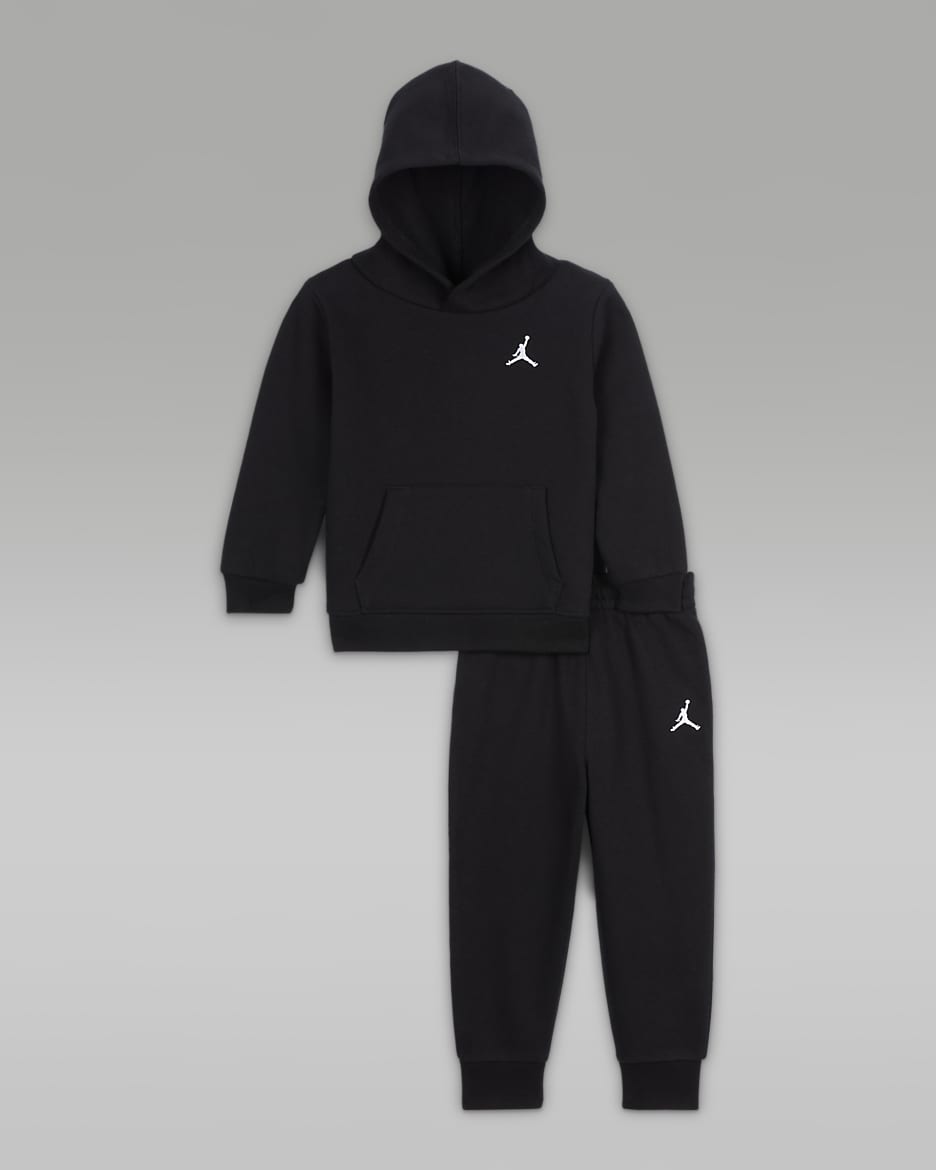 Ensemble deux pièces avec sweat à capuche Jordan MJ Brooklyn Fleece pour bébé (12-24 mois) - Noir