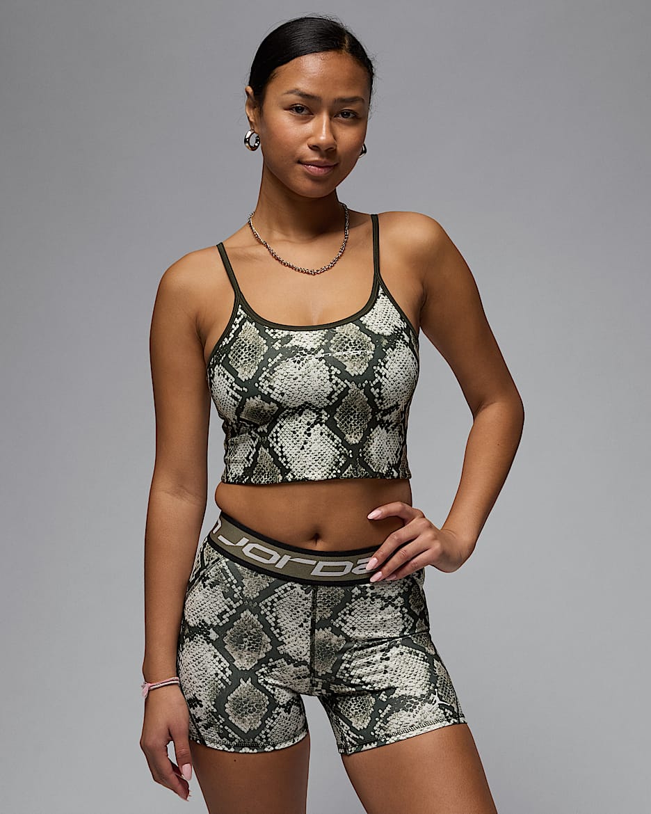 Camiseta de tirantes estampada cropped para mujer Jordan Sport - Oliva medio