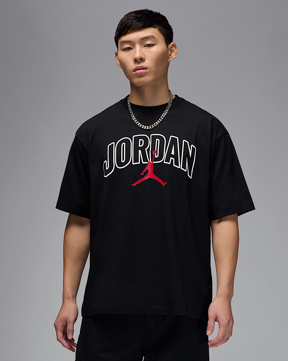 Jordan Brooklyn Men's T-Shirt - Black/Sail/Gym Red