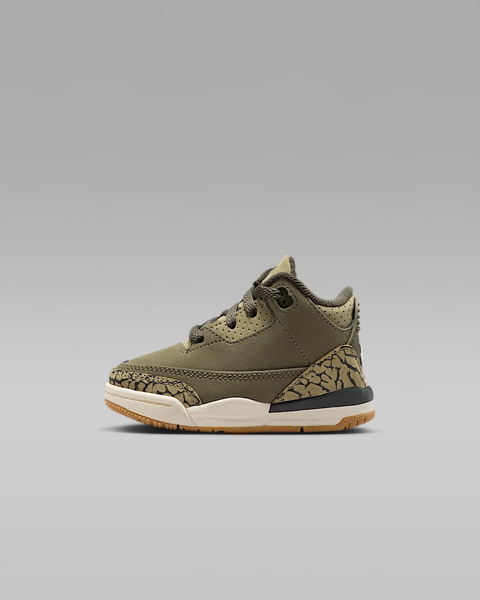 Jordan 3 Retro Baby/Toddler Shoes - Medium Olive/Neutral Olive/Sail/Sequoia