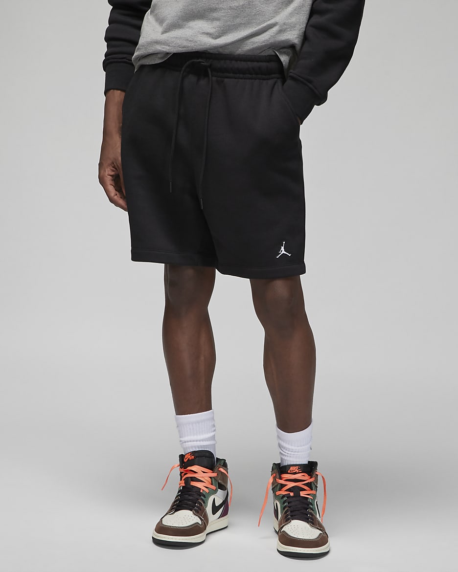 Jordan Brooklyn Fleece férfi rövidnadrág - Fekete/Fekete/Fehér