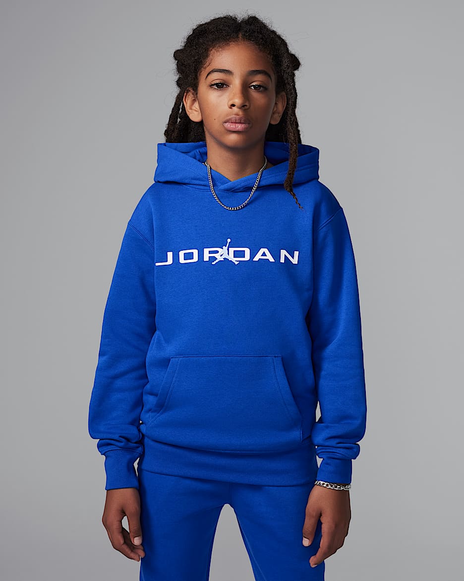 Sudadera con gorro sin cierre Baseline para niños talla grande Jordan - Azul carrera