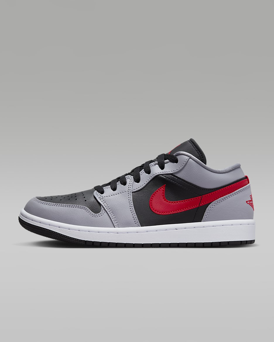 Air Jordan 1 Low Women's Shoes - Cement Grey/Black/White/Fire Red