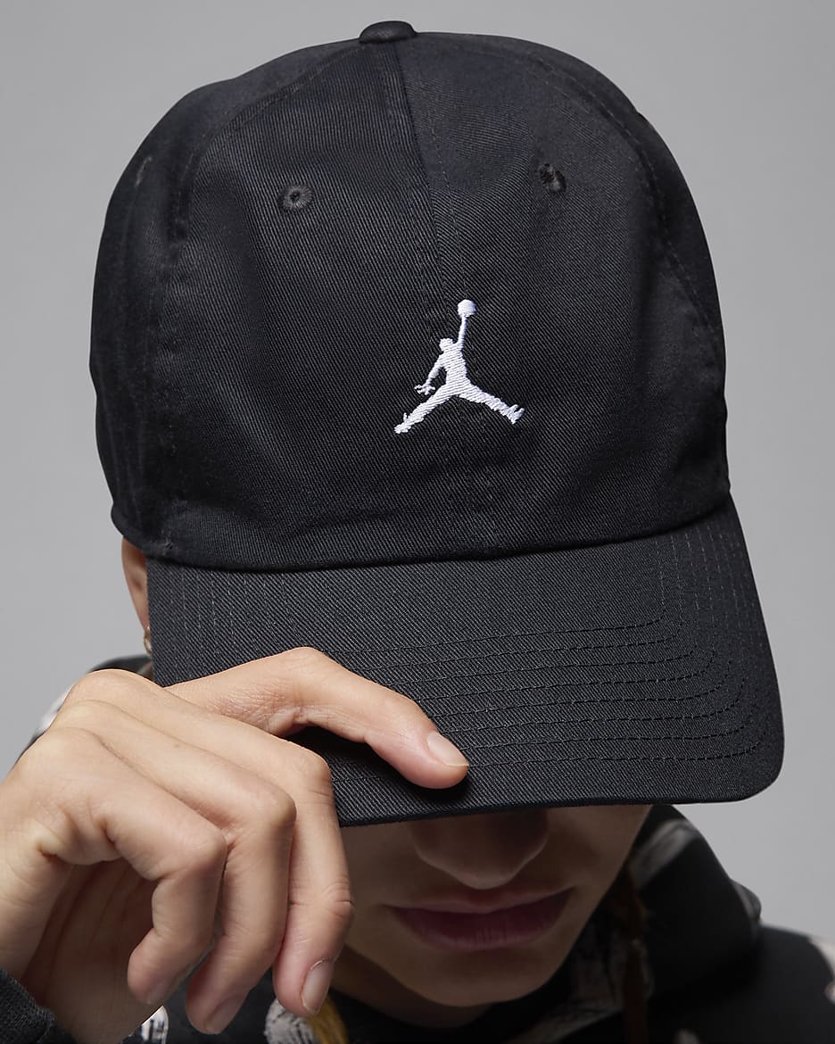 Jordan Club Unstructured Curved-Bill Hat - Black/White