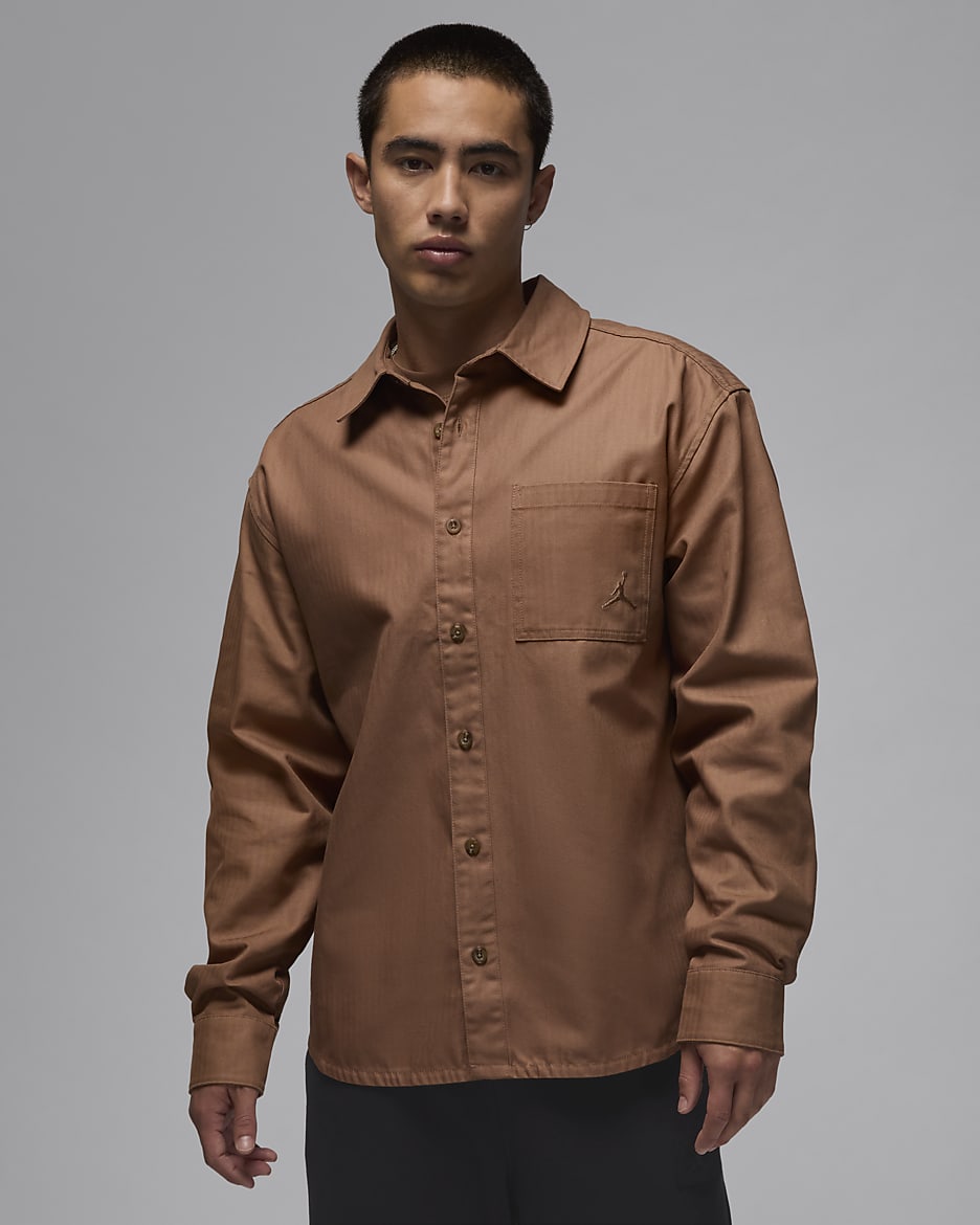 Jordan Essentials Men's Button-Down Shirt - Archaeo Brown