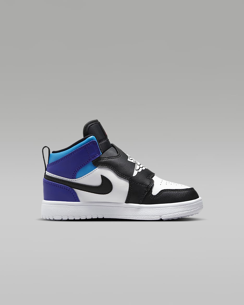 Sky Jordan 1 Younger Kids' Shoe - White/Black/Bright Concord/True Red