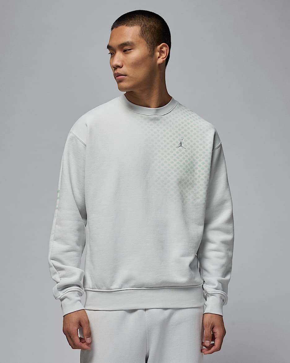 Jordan Flight Fleece "LNY" Men's Pullover Crew-Neck Sweater - Photon Dust/Barely Green