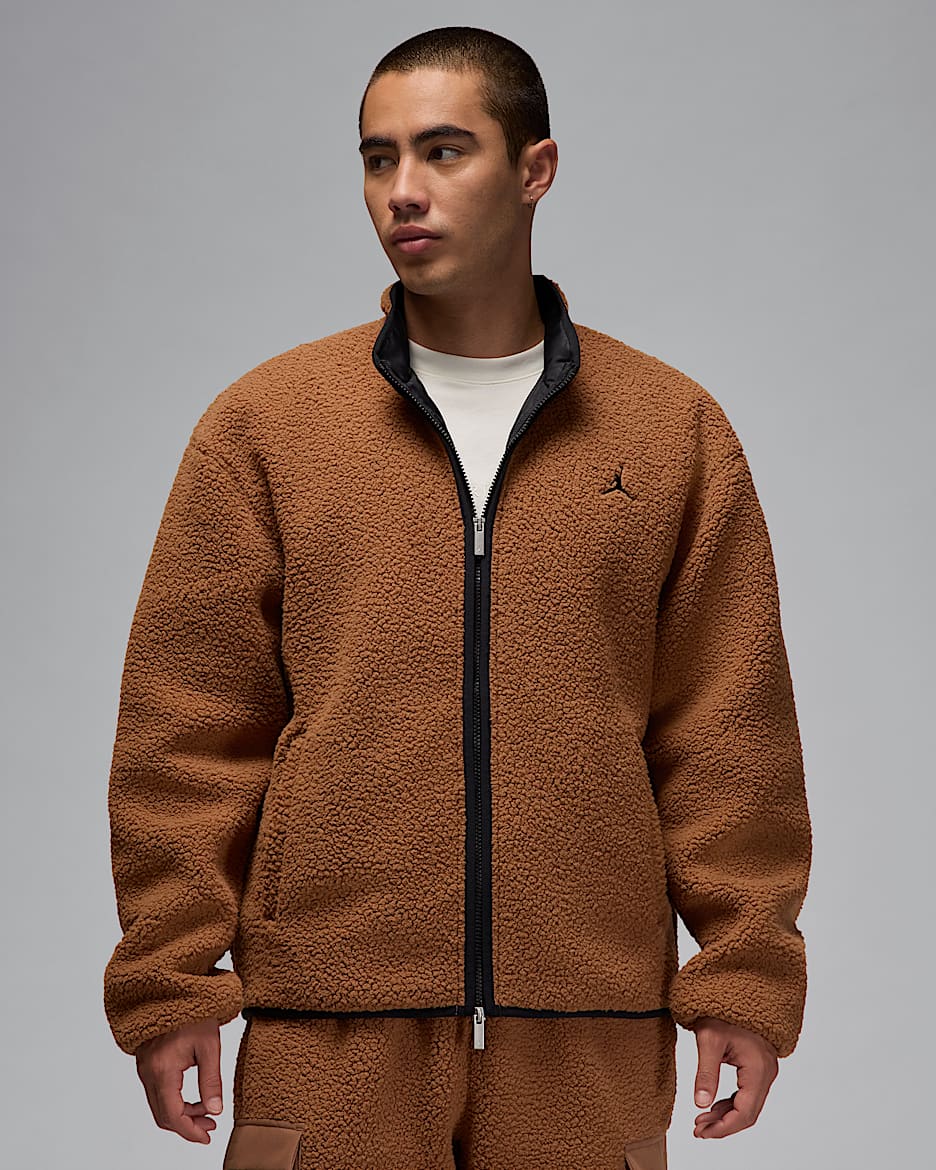 Jordan Flight Men's High-Pile Fleece Jacket - Archaeo Brown/Black