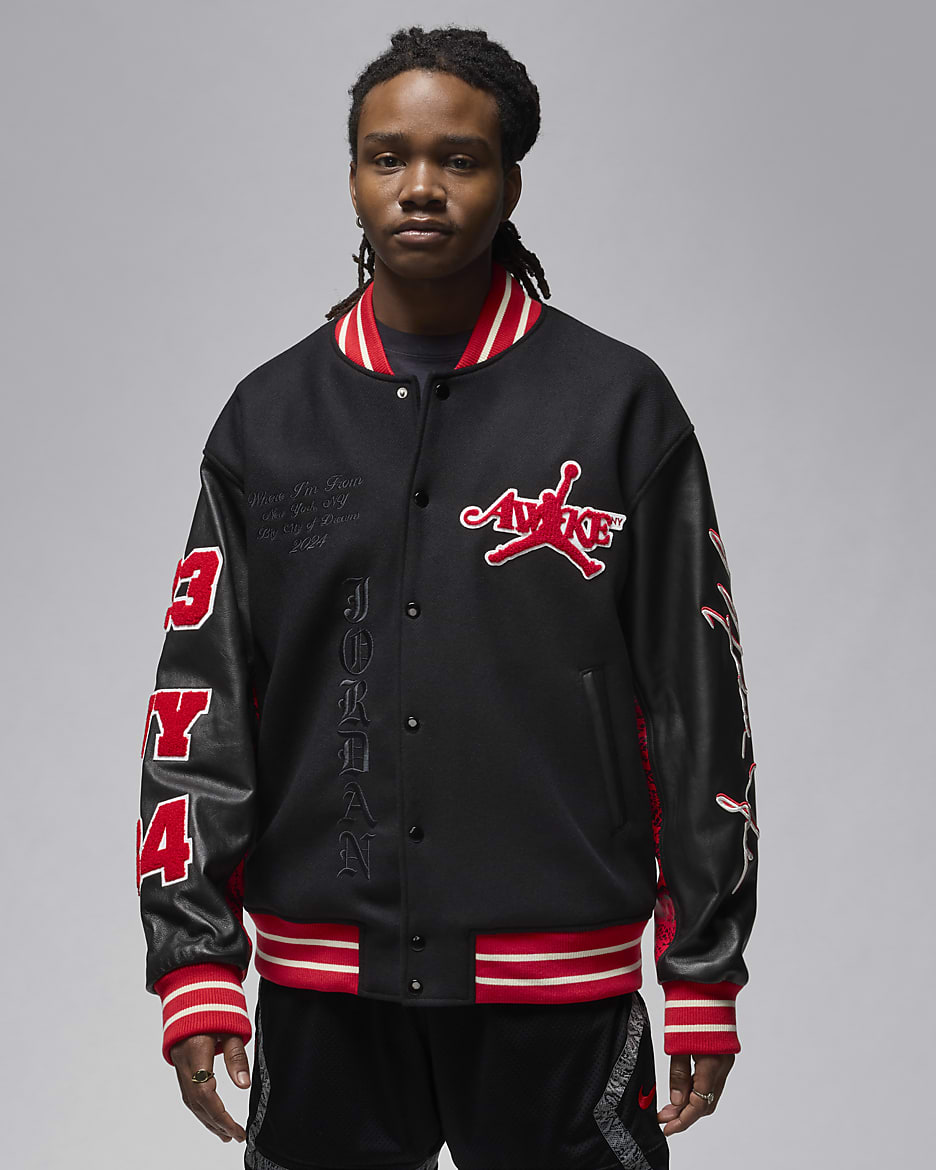 Jordan x Awake NY Men's Varsity Jacket - University Red/Black