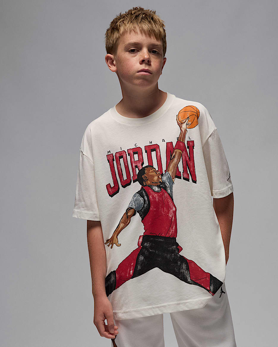 Jordan Big Kids' Sketch T-Shirt - Sail