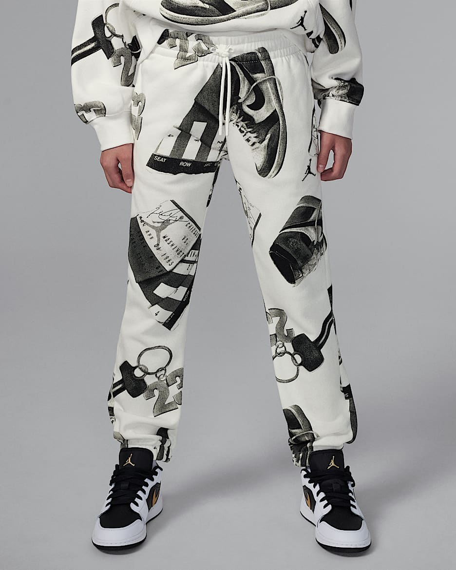 Pants estampados para niño talla grande Jordan Brooklyn Fleece - Vela
