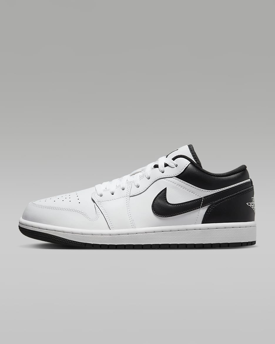 Air Jordan 1 Low Men's Shoes - White/White/Black