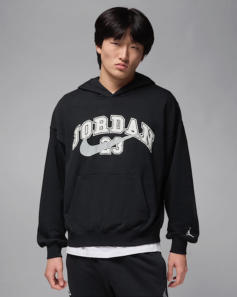 Sudadera con gorro sin cierre de French Terry oversized para hombre Jordan MVP - Negro/Gris humo claro