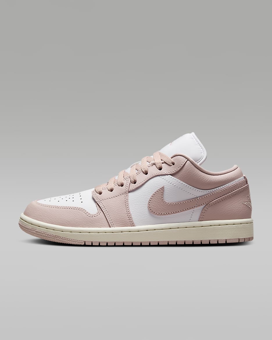 Air Jordan 1 Low Shoes - White/Sail/Pink Oxford